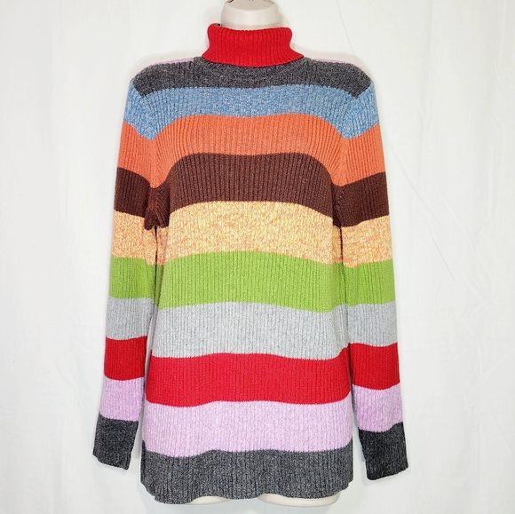 Lane Bryant Sweaters - Lane Bryant | Striped Turtleneck Sweater